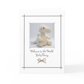 New Baby Crochet Dragon Greetings Card Custom