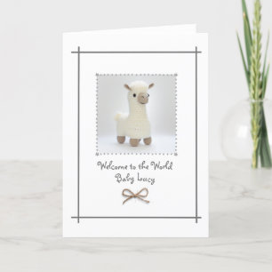 New Baby Crochet Llama Greetings Card Custom