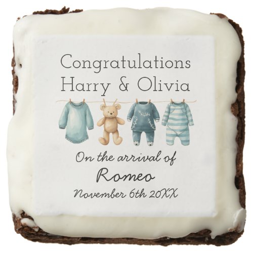 New Baby Customizable Congratulations  Brownie