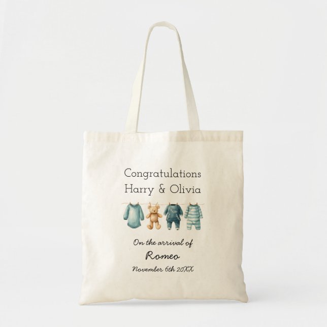 New Baby Customizable Congratulations  Tote Bag (Front)