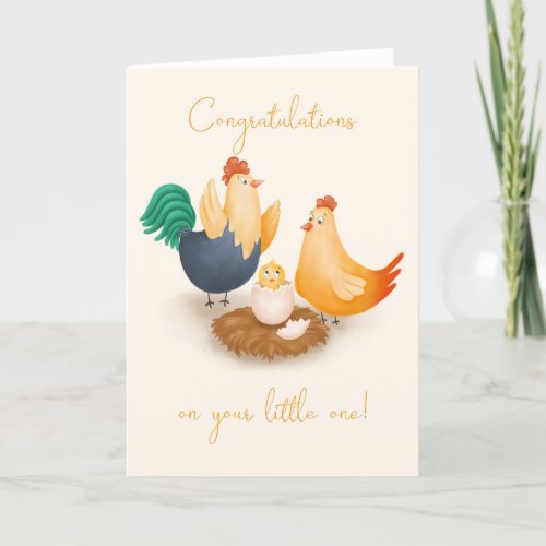 New Baby Cute Baby Chick Congratulations Card