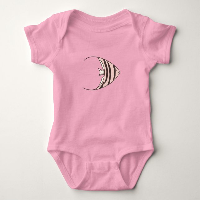 New Baby Cute fish illustrated Bodysuit (Front)