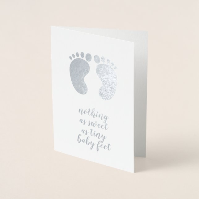 new baby cute quote Silver Foil Card (Front)