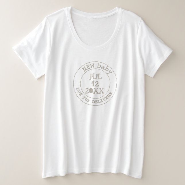 New Baby delivery postage stamp maternity tee (Design Front)
