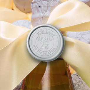 New baby due date announcement wax seal sticker