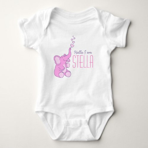 New baby elephant welcome girls name shirt
