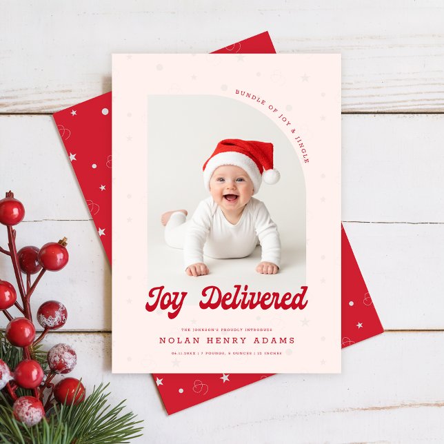 New Baby First Christmas Photo Birth Announcement (Creator Uploaded)