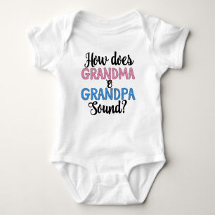New baby gender reveal grandparents baby bodysuit
