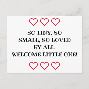 New baby gift congratulations "Loved by all" card, Postcard