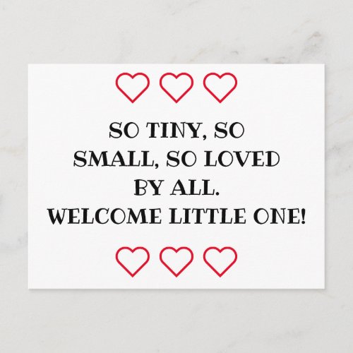 New baby gift congratulations Loved by all card Postcard