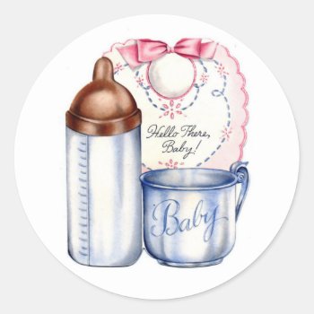 New Baby Gift Stickers For Baskets Or Scrapbooks by dbvisualarts at Zazzle