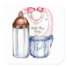 New Baby gift stickers for baskets or scrapbooks