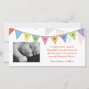 New Baby Gift Thank You Glossy Photocard Card
