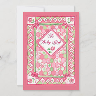 New Baby Girl Announcement Card