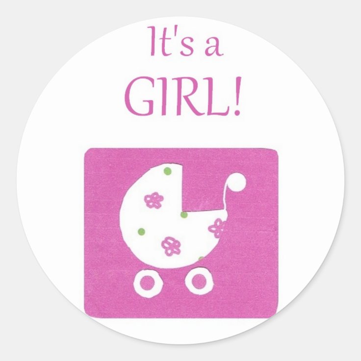 New Baby Girl Announcement Stickers | Zazzle