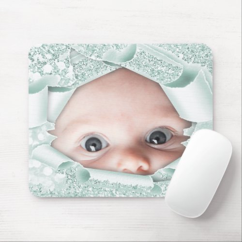 New Baby Girl Boy Photo Princess Glitter Sweet Mouse Pad