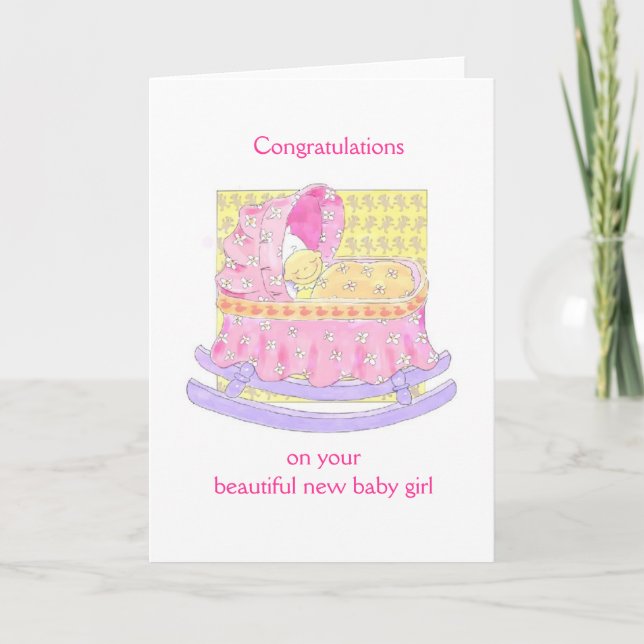 new baby girl card (Front)