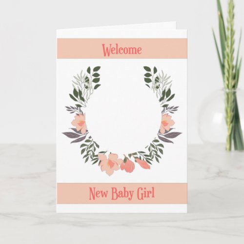 New Baby Girl Card Add Your Own Photo Card