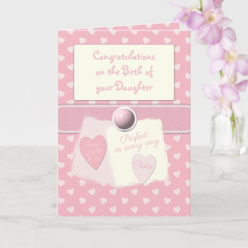 New baby girl congrat pink card
