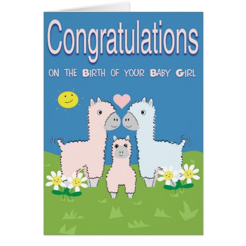 New Baby Girl Congratulations Card