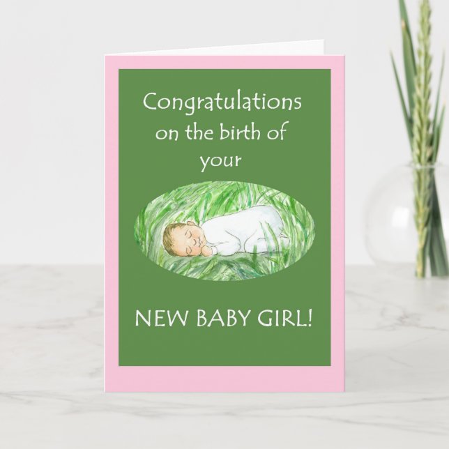 New Baby Girl Congratulations Card (Front)
