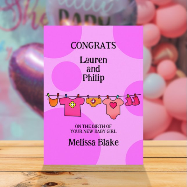 New Baby Girl Congratulations Customizable Card (Creator Uploaded)