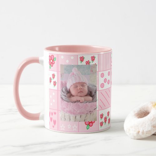 New Baby Girl Customized Photo Coffee Mug