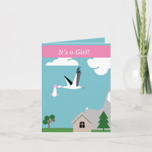 New Baby Girl Editable Card