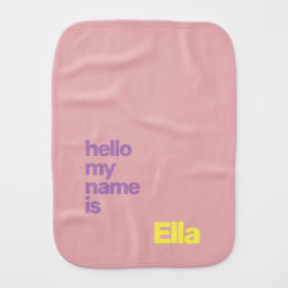 new baby girl minimal pink purple modern baby burp cloth