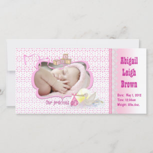 New Baby Girl Photo Card