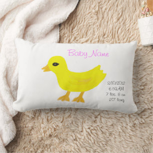 New Baby Girl Rubber Ducky Pink Pillow PERSONALIZE