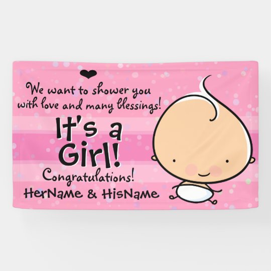 new baby girl shower party congratulations banner zazzle new baby banners