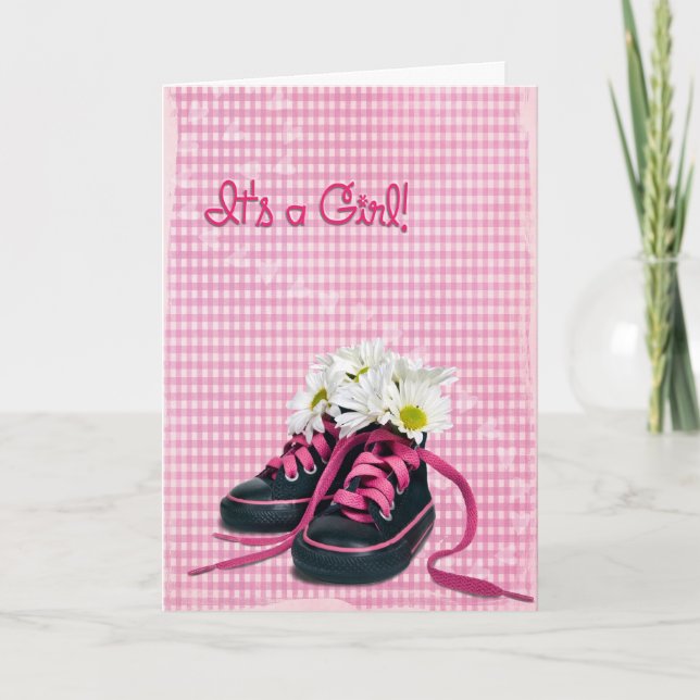 New Baby Girl Sneakers Card (Front)