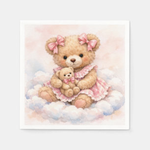 New Baby Girl Teddy Bear Napkins