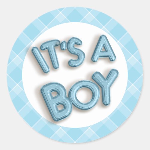 New Baby Its A Boy Baby Shower Classic Round Sticker