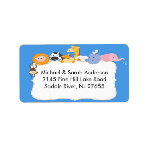 New Baby~ Jungle Animals Return Address Label