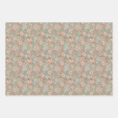 New Baby - Leaping Fawn in Mint and Peach Wrapping Paper Sheets (Front 2)