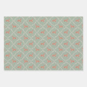 New Baby - Leaping Fawn in Mint and Peach Wrapping Paper Sheets (Front)