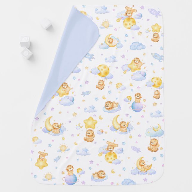 New Baby Lion Nursery Swaddle Baby Blanket Gift (In Situ)