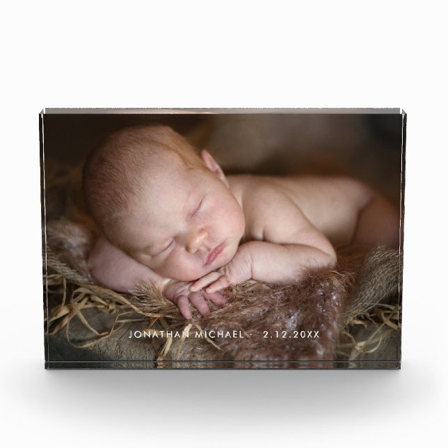 New Baby Modern Acrylic Photo Block (Front)