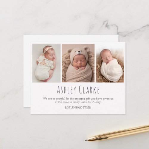New baby modern photo birth announcement card