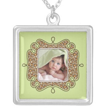 New Baby Necklace Trendy Leopard Print Photo by celebrateitgifts at Zazzle