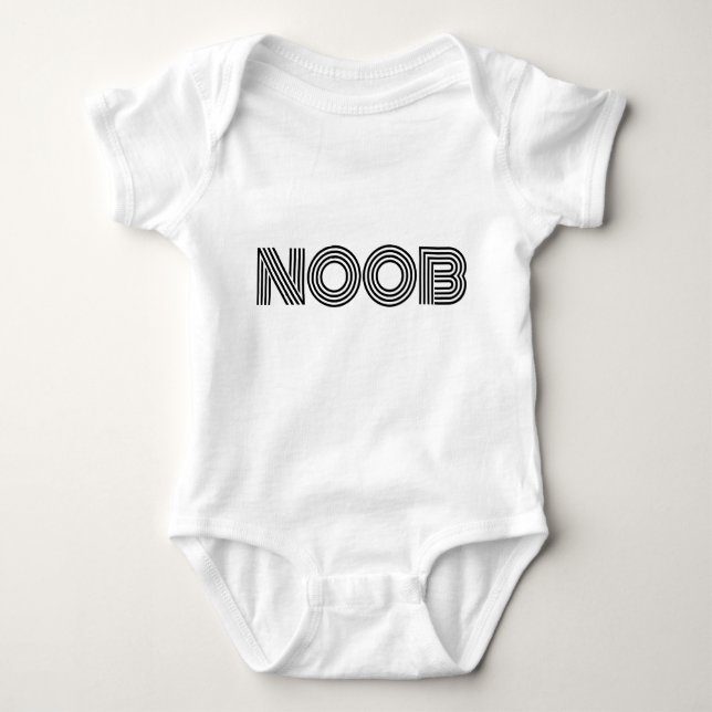New Baby - NOOB Babies Typography Humor Bodysuit (Front)