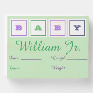 New Baby Nursery Hospital Door Baby Statistics Wooden Box Sign