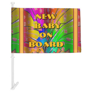 New Baby On Board Car Flag