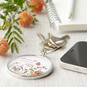 New Baby Ornament Birthday Wildflower Keychain