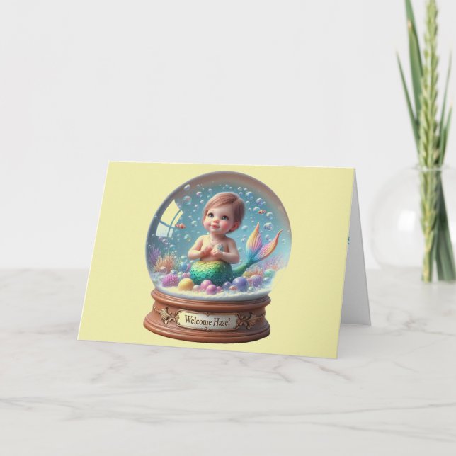 New Baby Personalized Mermaid Card (Front)