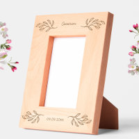 New Baby Personalized Name Date Botanical Leaves