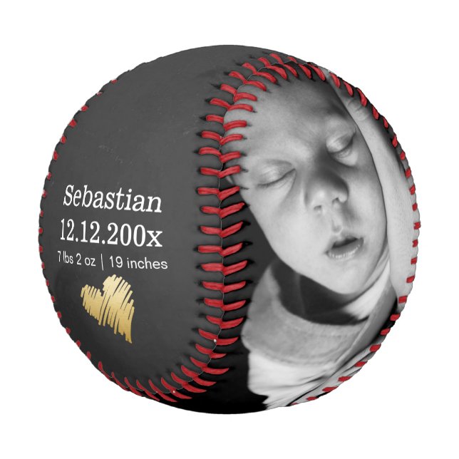 New Baby Personalized One Of A Kind Baseball (Angled)