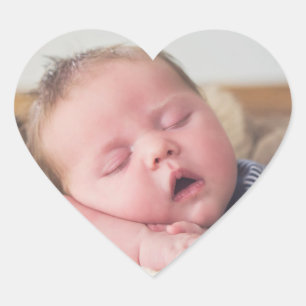New Baby Photo, Announcement Heart Sticker
